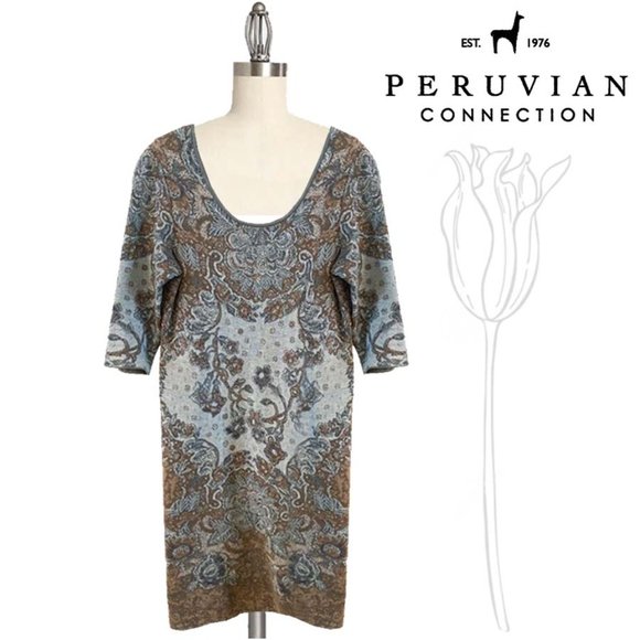 PERIVIAN CONNECTION PIMA Cotton Sweater Dress - Picture 1 of 13